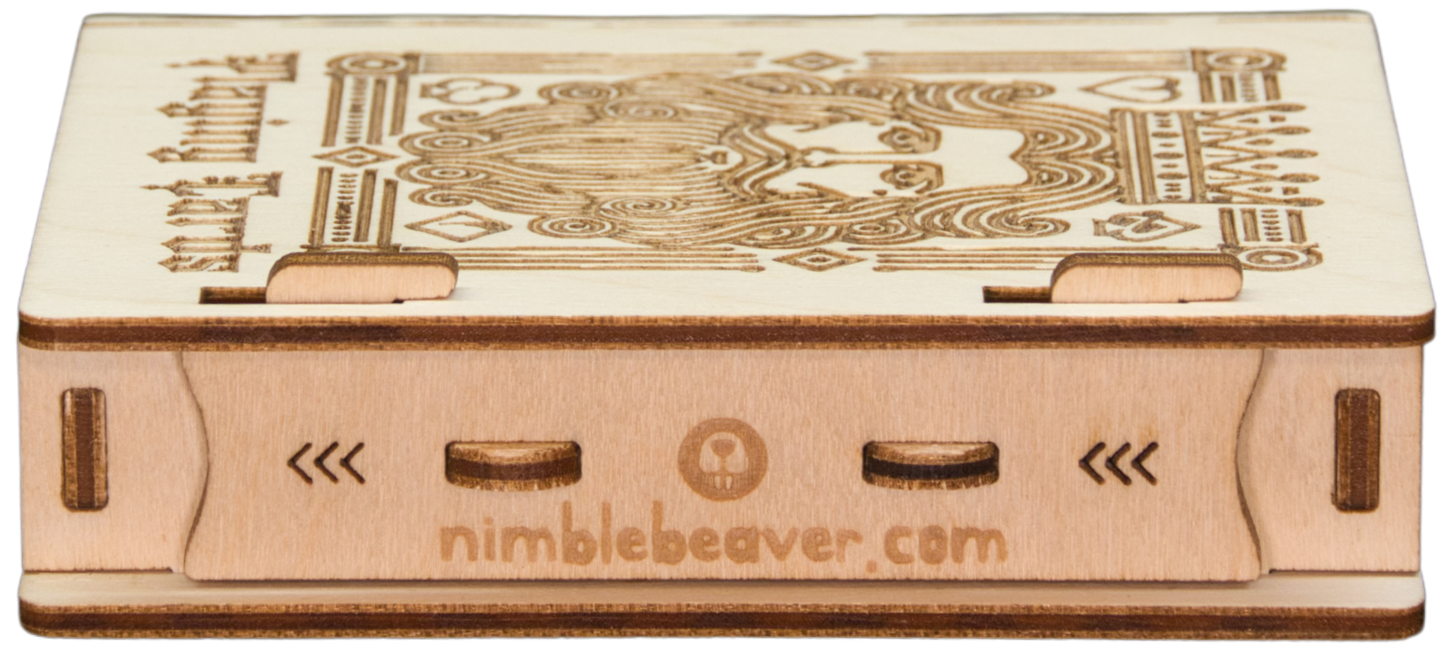 Premium Wooden Playing Card Box – Laser Engraved with Living Hinge Design