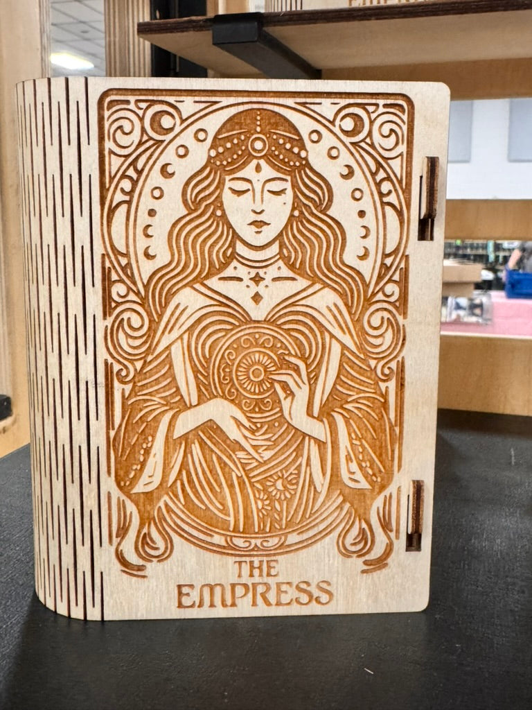 Tarot Card Box – Laser-Engraved Wooden Keepsake Box